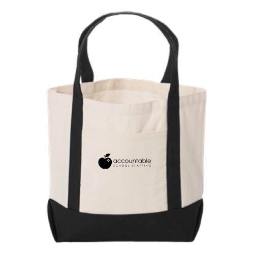 AHC School Staffing Canvas Boater Tote